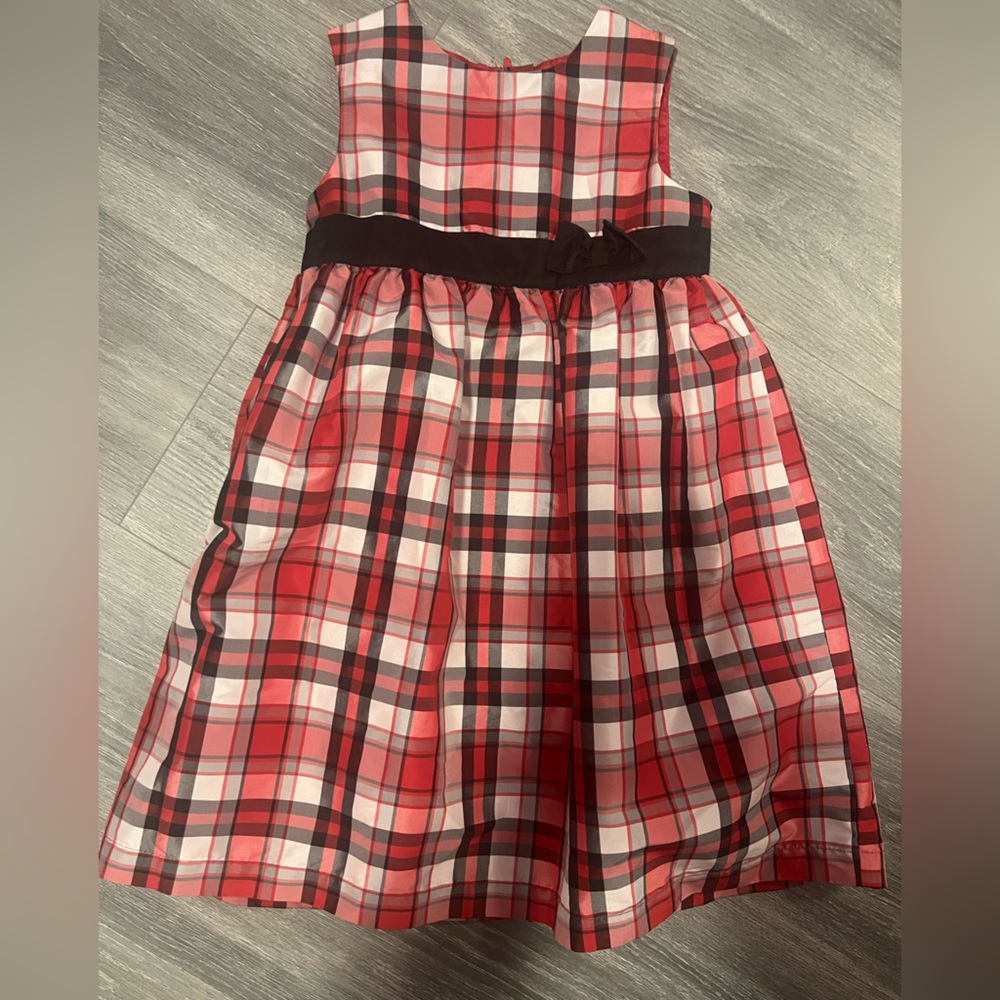 Plaid Red and Black Girls Holiday Dress